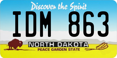 ND license plate IDM863