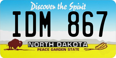 ND license plate IDM867