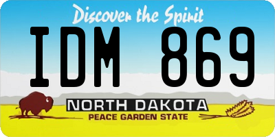 ND license plate IDM869