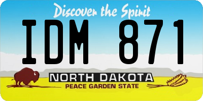 ND license plate IDM871