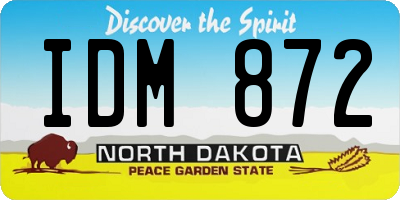 ND license plate IDM872