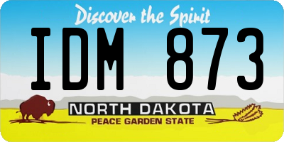 ND license plate IDM873