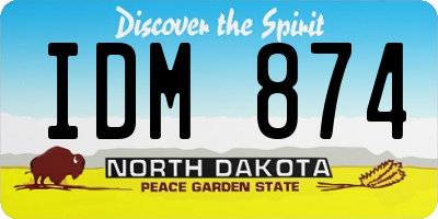 ND license plate IDM874