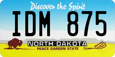 ND license plate IDM875