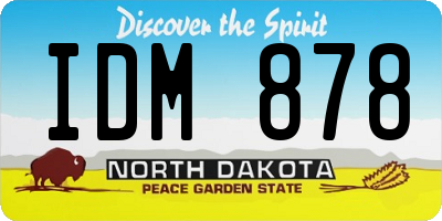 ND license plate IDM878