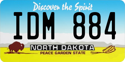 ND license plate IDM884