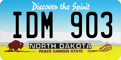 ND license plate IDM903