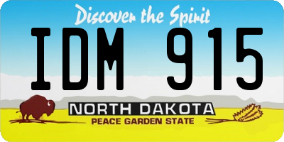 ND license plate IDM915