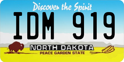 ND license plate IDM919