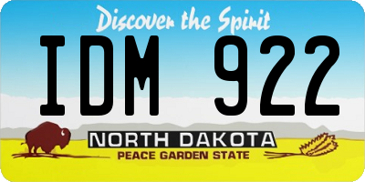 ND license plate IDM922