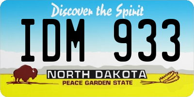 ND license plate IDM933