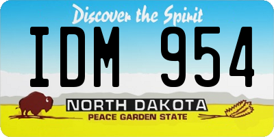 ND license plate IDM954