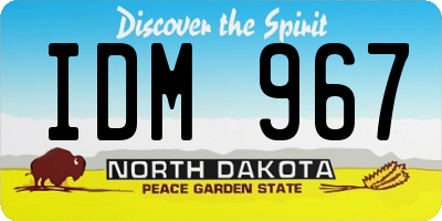 ND license plate IDM967