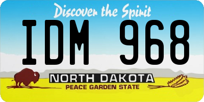 ND license plate IDM968