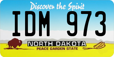 ND license plate IDM973