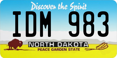ND license plate IDM983