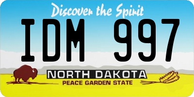 ND license plate IDM997
