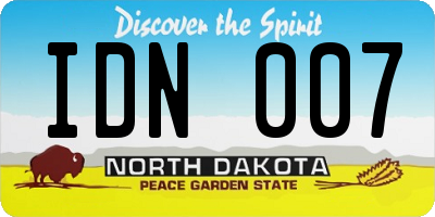 ND license plate IDN007