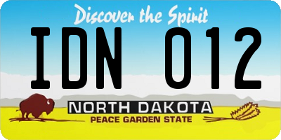 ND license plate IDN012
