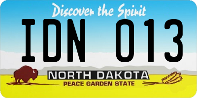 ND license plate IDN013