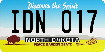 ND license plate IDN017