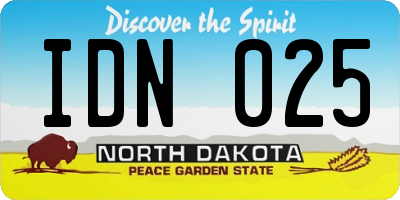 ND license plate IDN025
