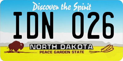 ND license plate IDN026