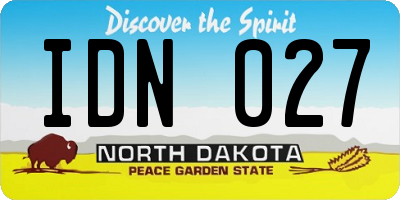 ND license plate IDN027