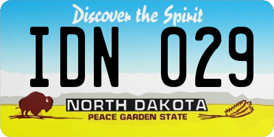 ND license plate IDN029