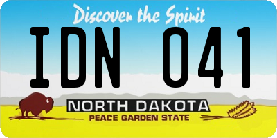 ND license plate IDN041