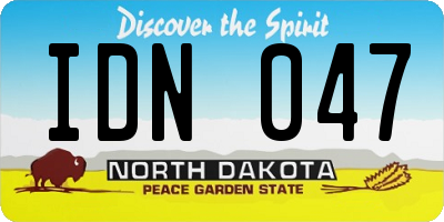 ND license plate IDN047