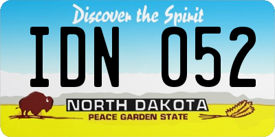 ND license plate IDN052
