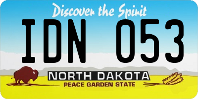 ND license plate IDN053