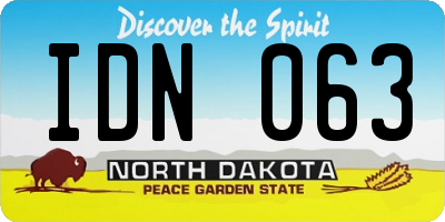 ND license plate IDN063