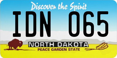 ND license plate IDN065