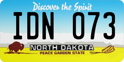 ND license plate IDN073