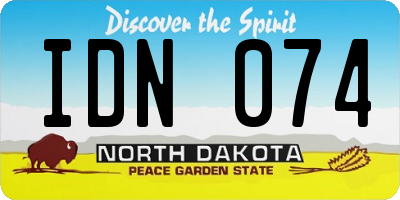 ND license plate IDN074