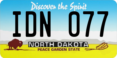 ND license plate IDN077