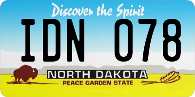 ND license plate IDN078