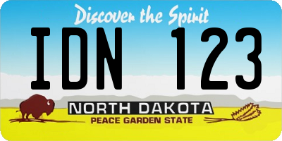 ND license plate IDN123
