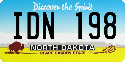 ND license plate IDN198