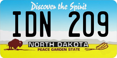 ND license plate IDN209