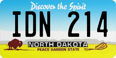 ND license plate IDN214