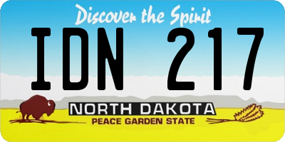 ND license plate IDN217