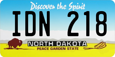 ND license plate IDN218