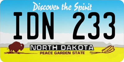 ND license plate IDN233