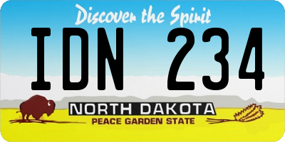 ND license plate IDN234