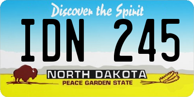 ND license plate IDN245