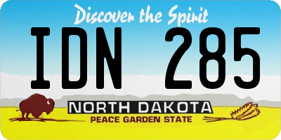 ND license plate IDN285