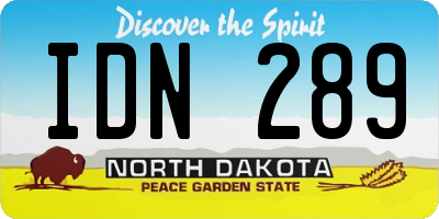 ND license plate IDN289